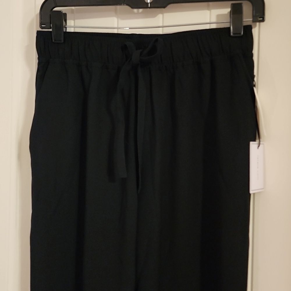 1 STATE Jogger Black Pocketed Smocked Drawstring Elastic Waist Lounge Dress - Picture 2 of 5